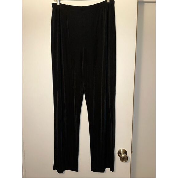 Chicos Travelers Lightweight Black Acetate Pants Size 2 (Large) EUC - Picture 1 of 10